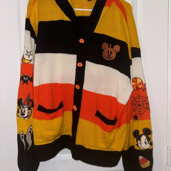 Her Universe Disney Halloween Mickey Mouse Stripe Hooded Cardigan - Picture 4 of 11